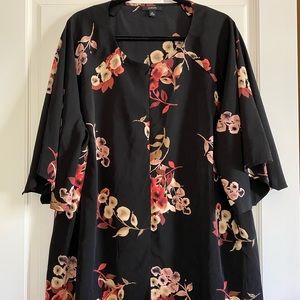 Black and floral blouse